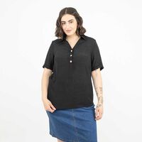 Blusa Manga Corta Mujer Extralindas Negro