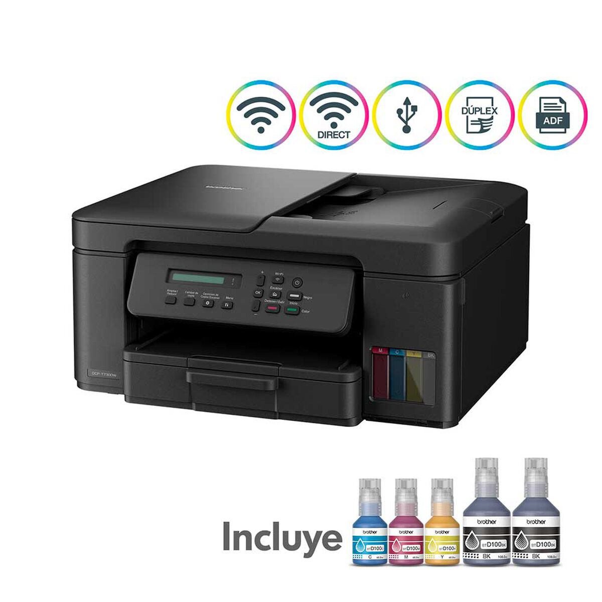 Multifuncional Brother Tinta Continua DCPT730DW Wifi, Dúplex y ADF