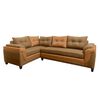 Sofá Seccional Izquierdo Living Factory Jazmin Chaise Longue + Sofá 4 Cuerpos Gold Caramelo