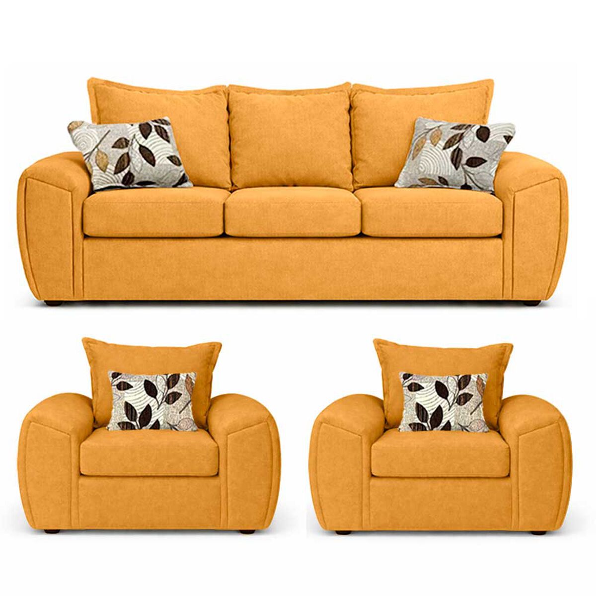 Juego de Living Elegant Detail New Houston 3-1-1 Cuerpos Amarillo