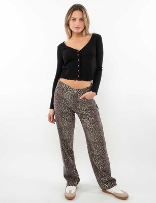 Imagen 2 del producto Jeans Indigo Animal Print Straight Mujer Icono Animal