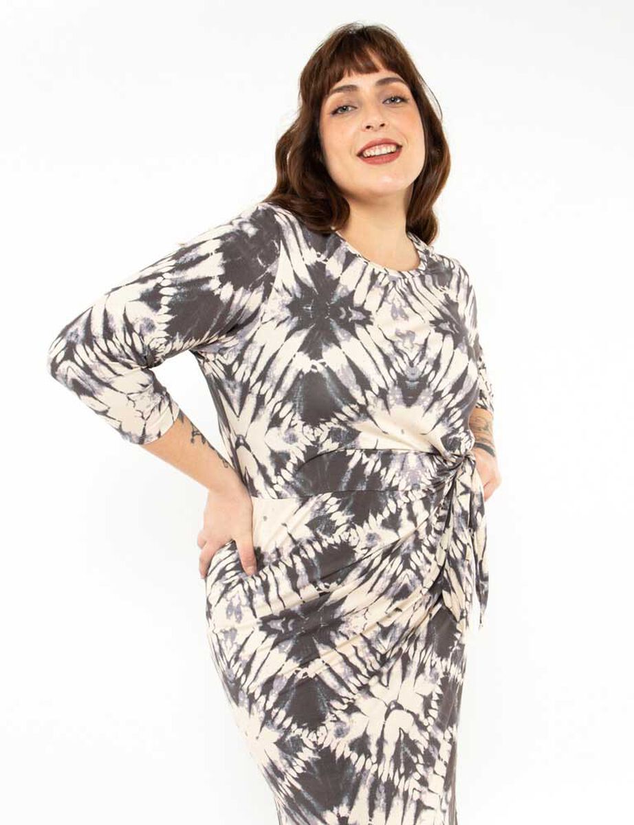 Vestido Midi Manga 3/4 Mujer Extralindas