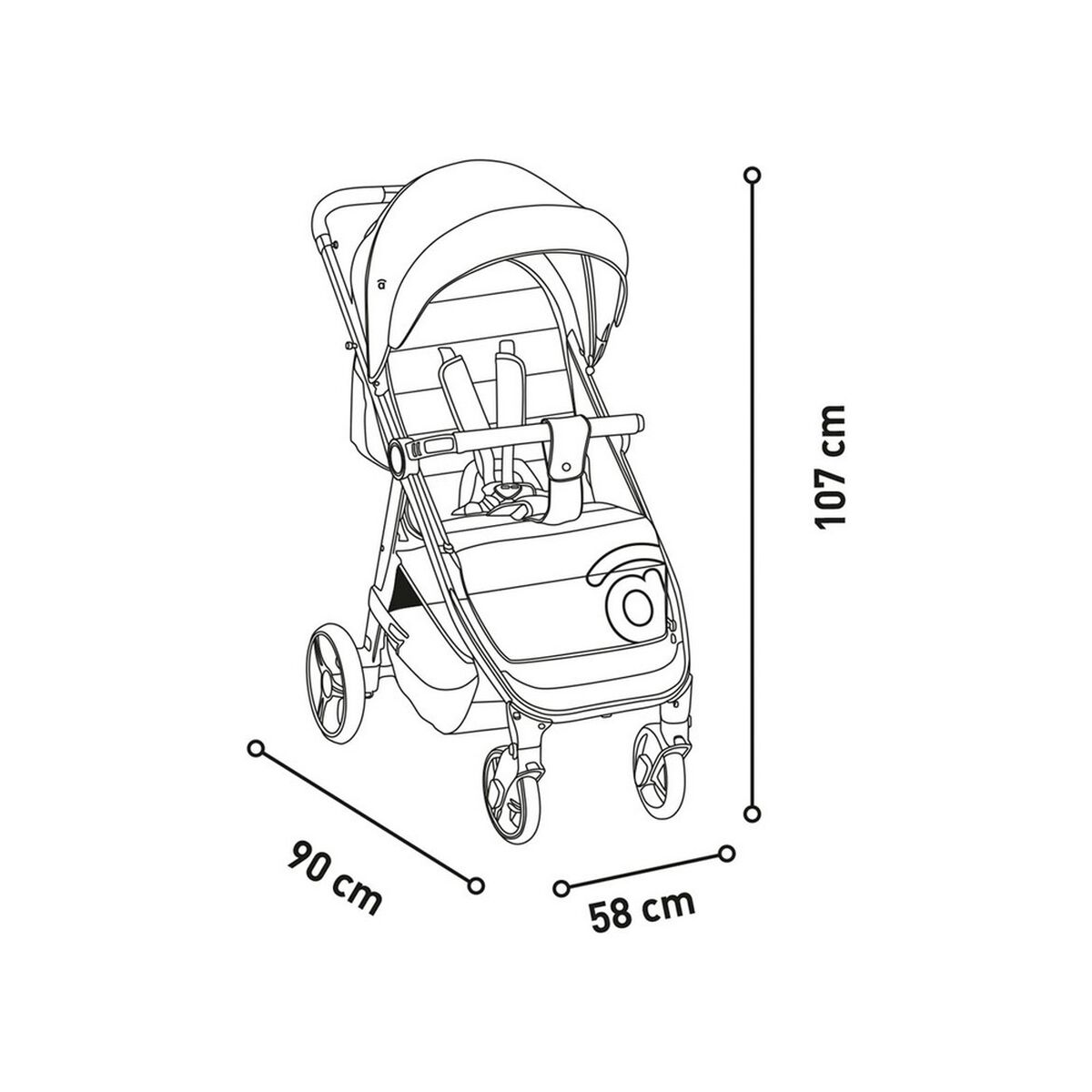 Coche Stroller Iconic Black Asalvo