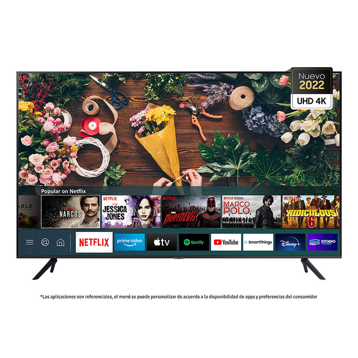 Combo LED 50" Samsung UN50AU7090GX Smart TV 4K UHD 2022 + Soundbar HW-T420/ZS Negro