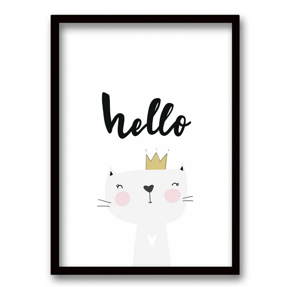 Cuadro Decorativo Retela Cat Hello 40 x 30 cm
