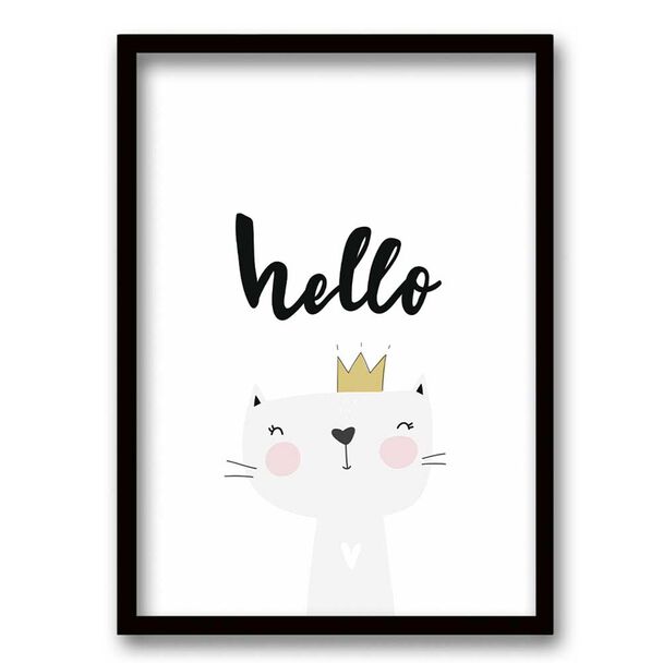 Cuadro Decorativo Retela Cat Hello 40 x 30 cm