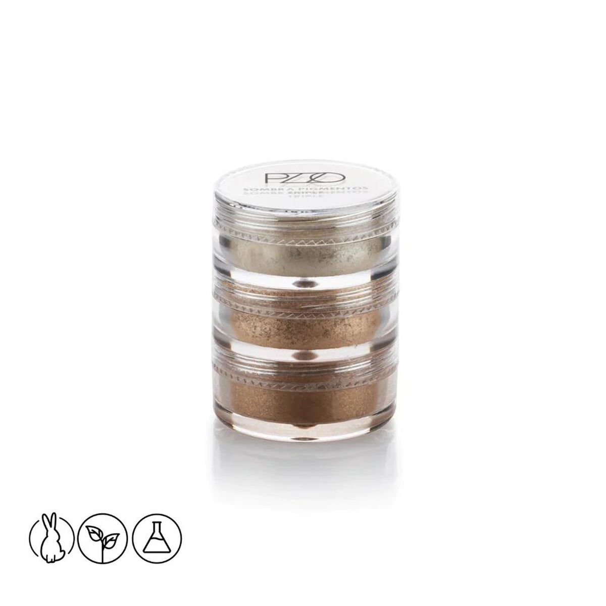 Pack 3 Unidades Sombra Pigmento Triple Glitter Gold Petrizzio