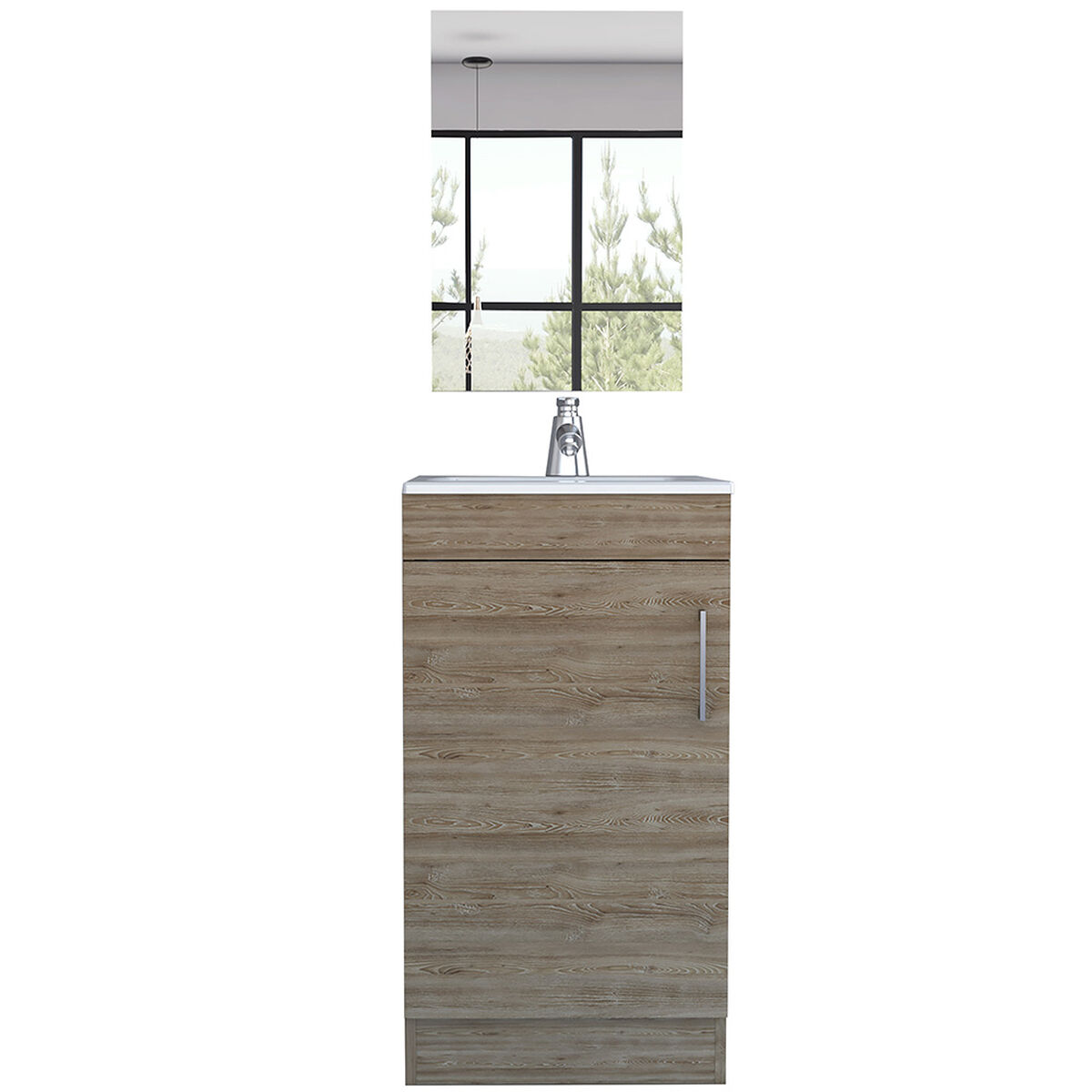 Combo Mueble Lavamanos Madrid + Espejo Bolonia TuHome