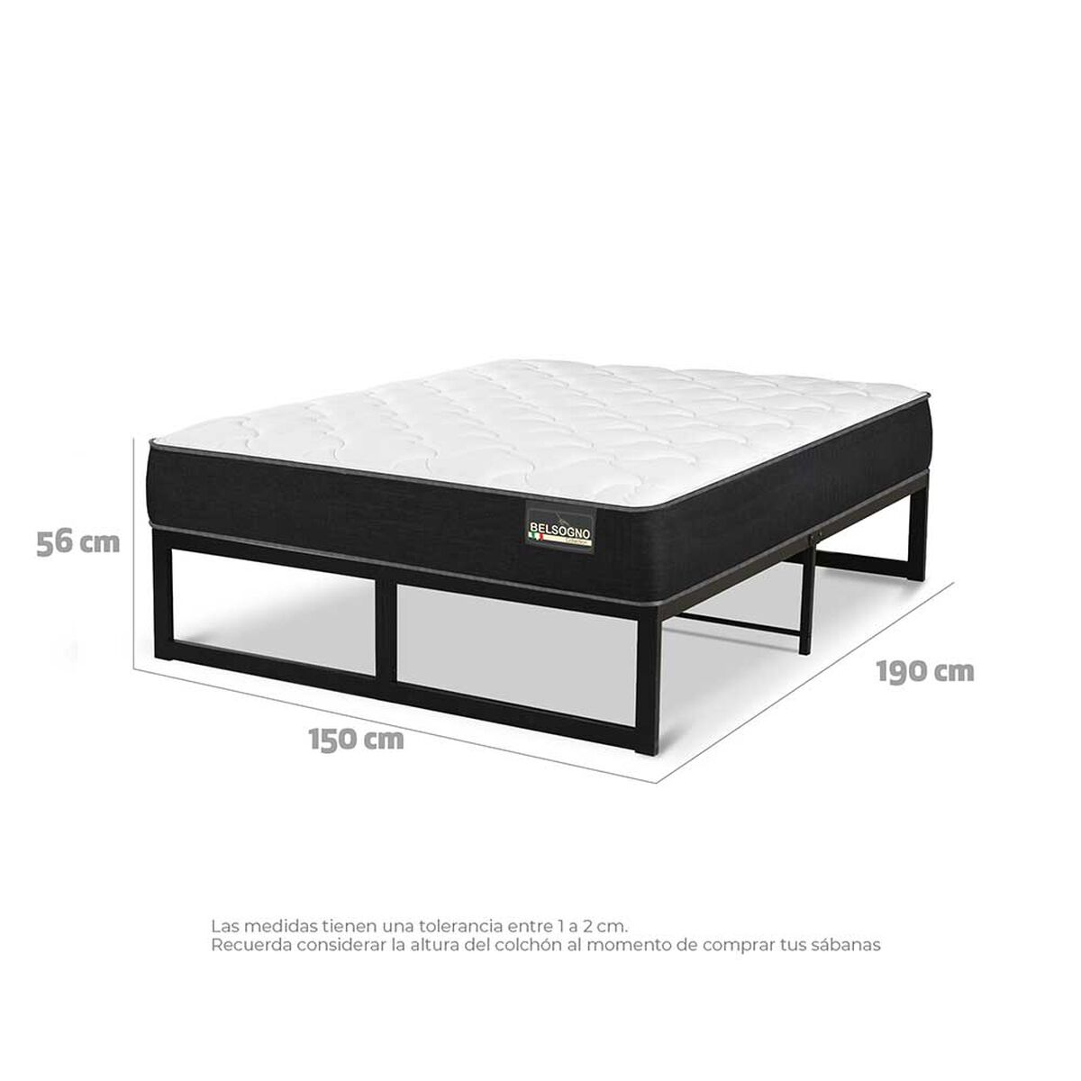 Cama Europea Belsogno 2 Plazas Plus