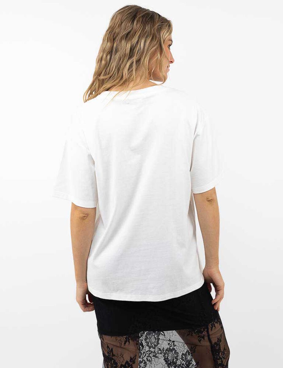 Polera Con Estampado Manga Corta Mujer Icono