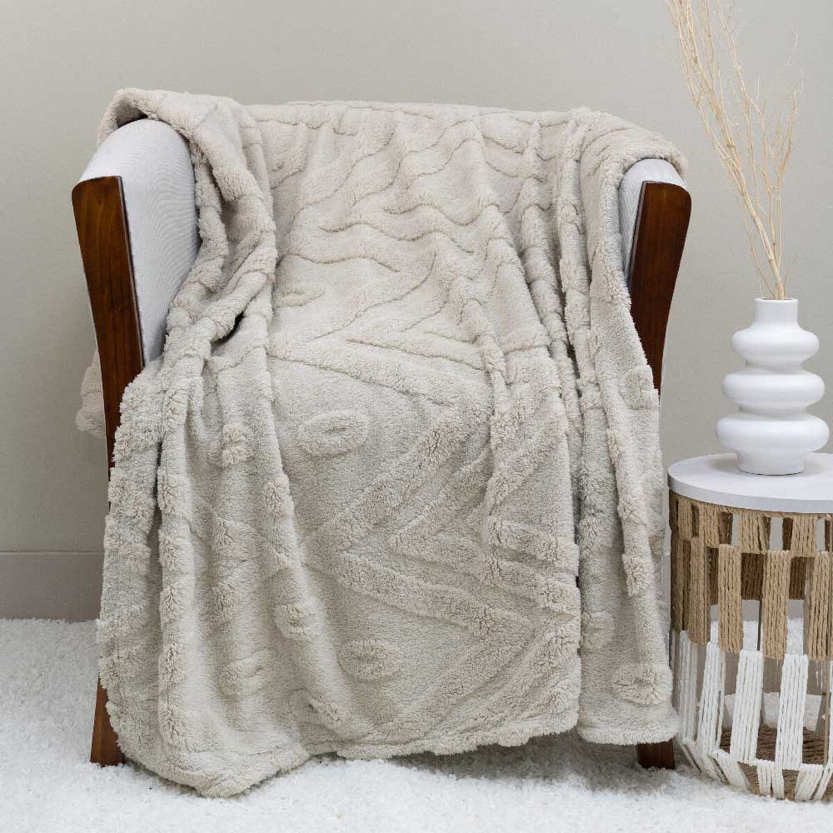Manta Doral Chiporro Jacquard 127x152 cm Crudo
