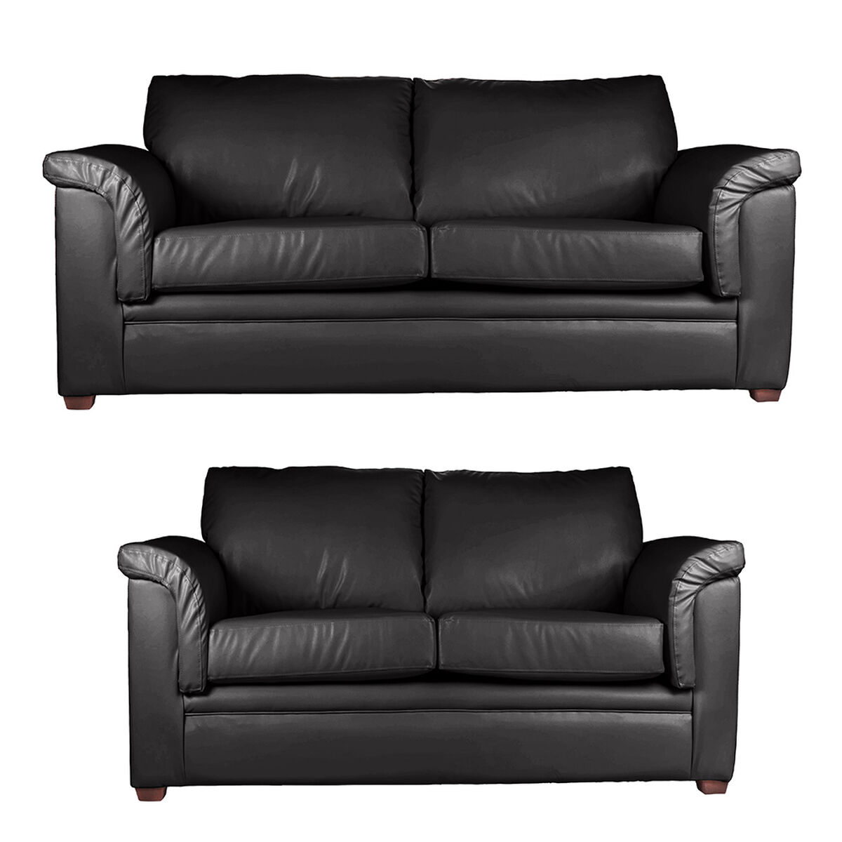 Juego de Living Latam Home Ancona 3 Cuerpos + Sof&aacute; 2 Cuerpos Negro