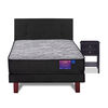 Cama Europea Flex 1,5 Plazas Therapedic Plus  + Respaldo Royal Negro + Velador Rover
