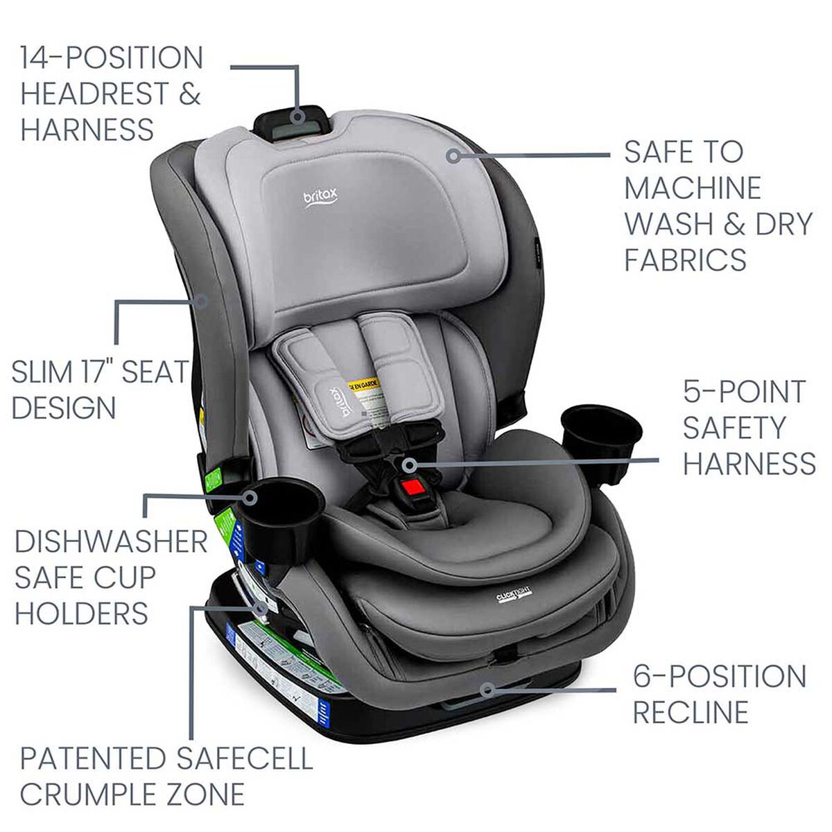 Silla de Auto Convertible Poplar Glacier Graphite Britax