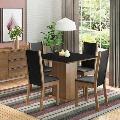 Imagen 2 del producto Juego de Comedor Vekkahome Lilo Greco 4 Sillas Negro