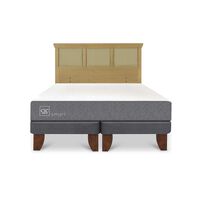 Cama Europea CIC Base Dividida 2 Plazas Smart + Respaldo Torino Mostaza