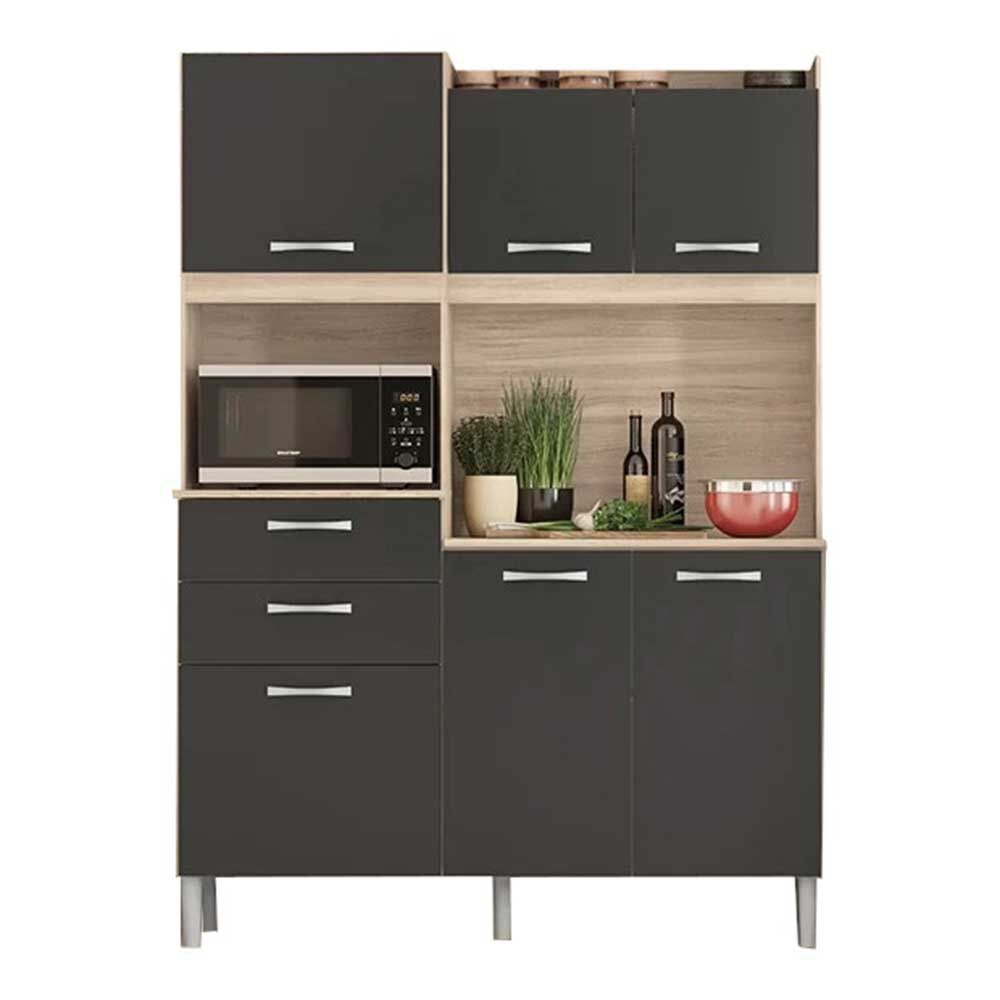Mueble de Cocina Onessta Armonia 2 Cajones 6 Puertas Avena Grafito