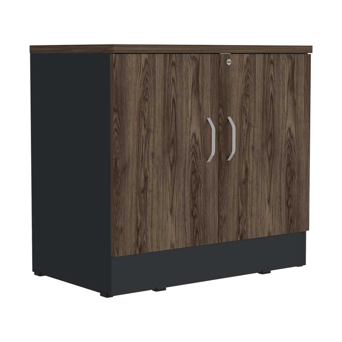 Combo Escritotio + Cajonera 2 Puertas TuHome Home Office Negro Soft-Co&ntilde;ac