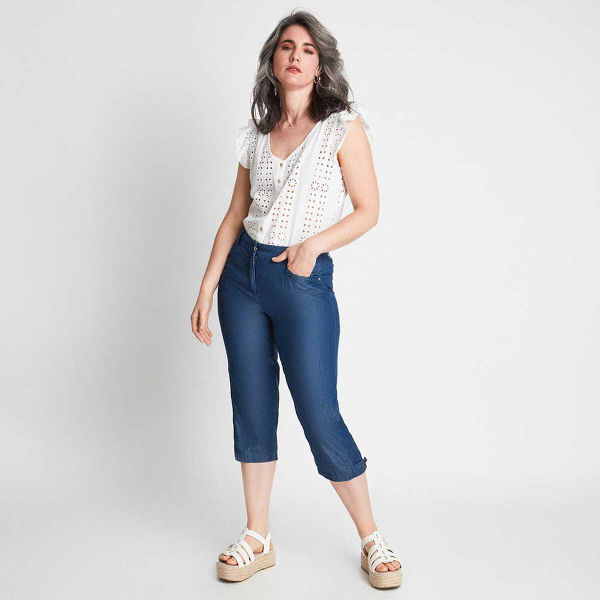 Pantalón Capri Mujer Lorenzo Di Pontti