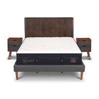 Cama Europea CIC King Súper Premium + Respaldo + Veladores