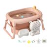Bañera con Cojin Termómetro más Accesorios Rosada Lubabycas