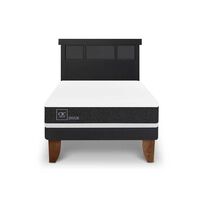 Cama Europea CIC 1,5 Plazas Ortopedic + Respaldo Dublin Negro