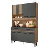 Mueble de Cocina Vekkahome Bari 2 Cajones 8 Puertas Café