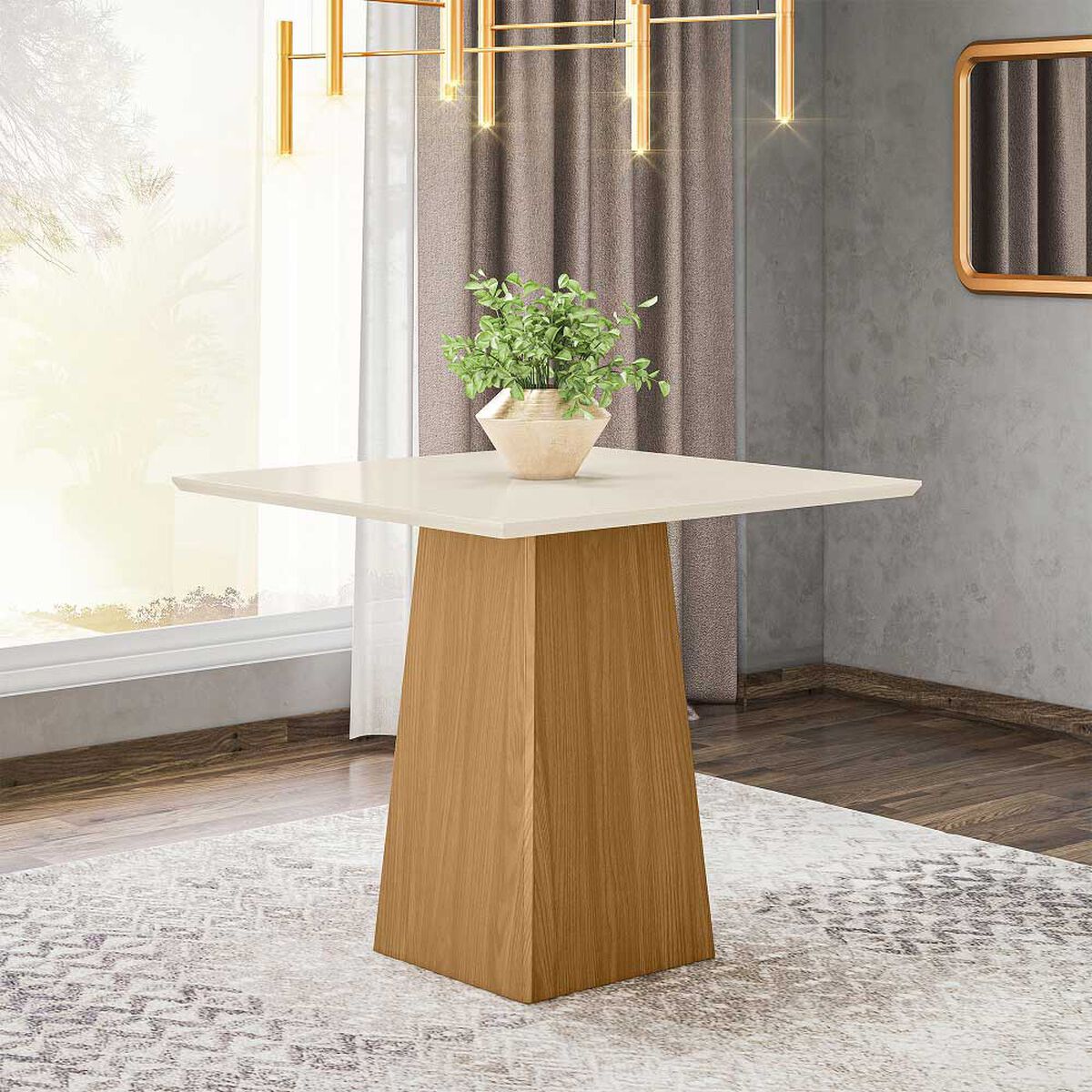 Juego de Comedor Home Mobili Mare 4 Sillas Beige