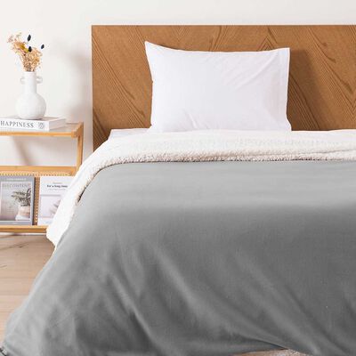 Imagen 1 del producto Frazada Mashini Polar-Sherpa Lisa 1.5 Plazas Gris