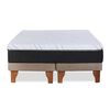 Cama Europea Latam Home Base Dividida 2 Plazas Zen Top Foam Soft Velvet Beige