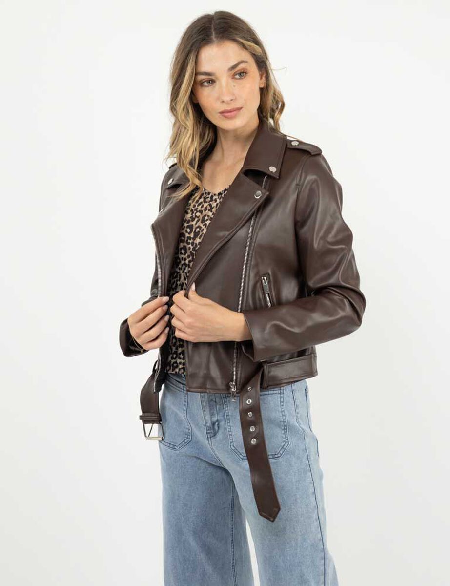 Chaqueta Biker Ecocuero Mujer Zibel