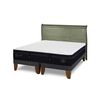 Cama Europea CIC Base Dividida King S&uacute;per Premium + Respaldo Miro Olivo