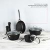 Batería de Cocina Aluminio Forjado Simplit Black Copper 7 Piezas Negro