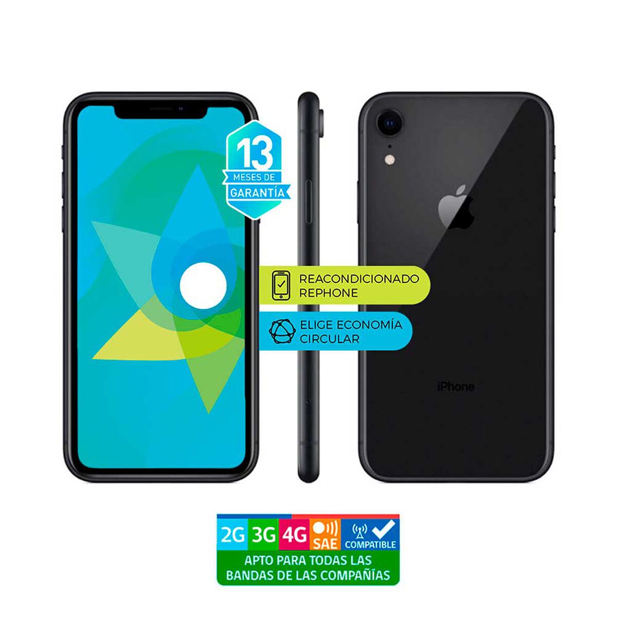Celular Apple iPhone XR 64GB 6,1" Negro Reacondicionado