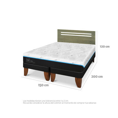 Imagen 2 del producto Cama Europea CIC Green Infinity 2 Plazas + 1 Respaldo Munich Olivo