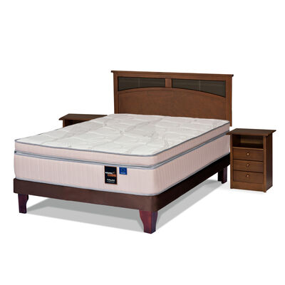 Cama Europea 2 Plazas Máximo Cobre  + Set Maderas
