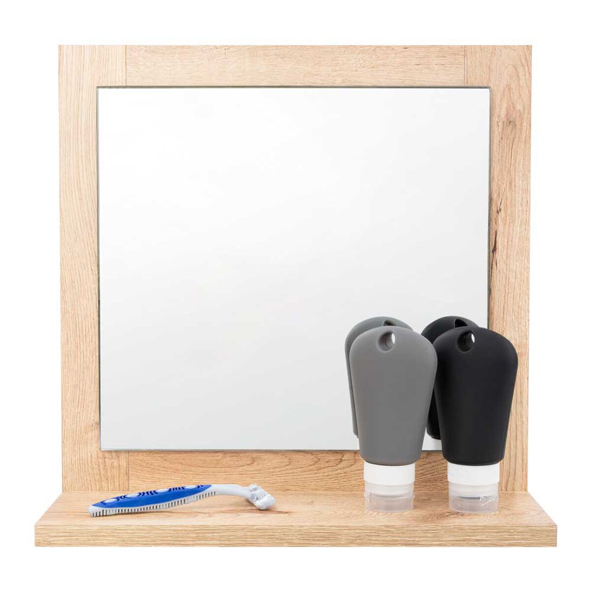 Espejo Cuadrado con Repisa TuHome Make-Up 35 x 35 cm