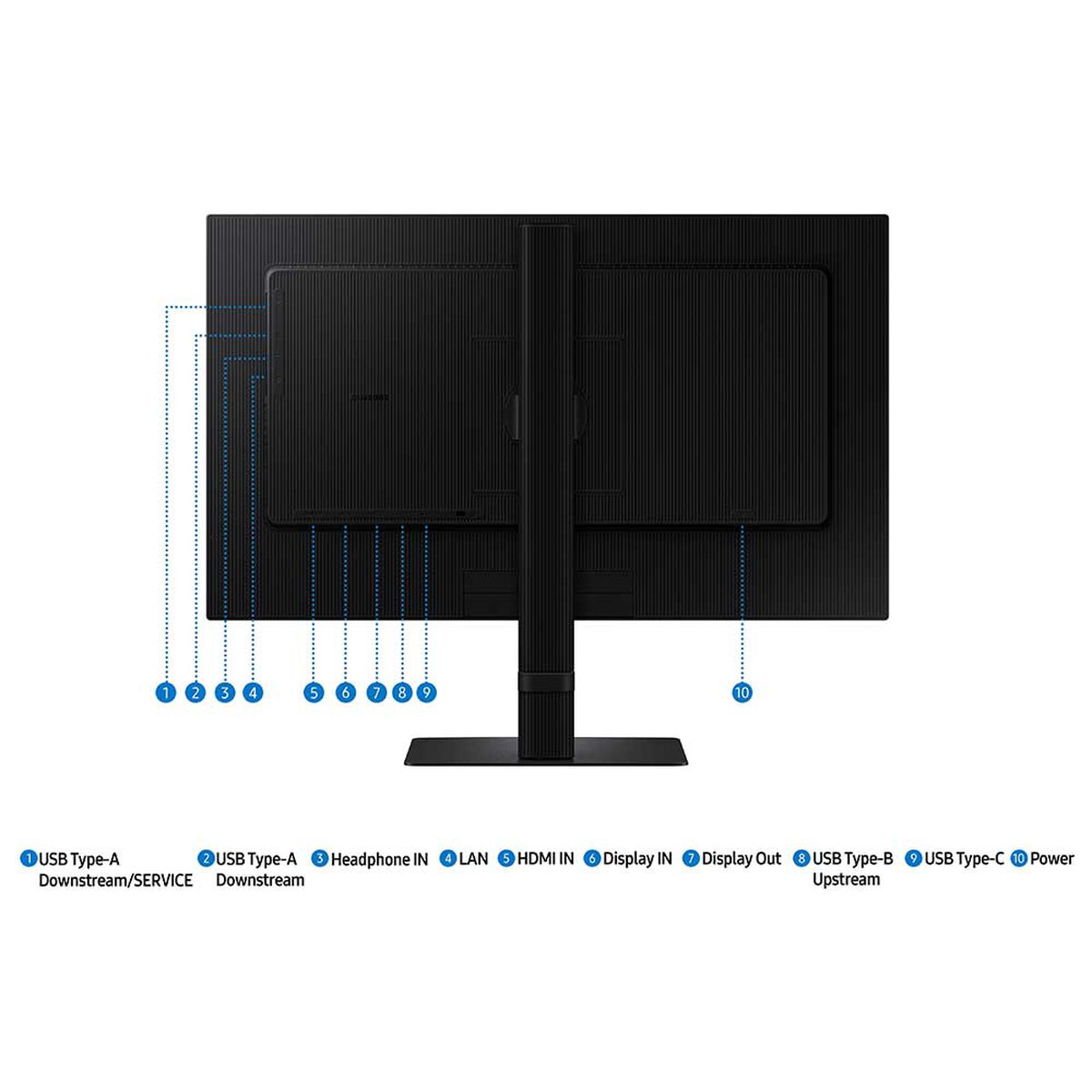 Monitor Plano Samsung 24" S60UD Viewfinity S6 QHD 100 Hz