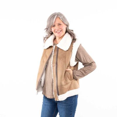 Chaqueta Terciopelo Plush Chiporro Sin Mangas Mujer Portman Club