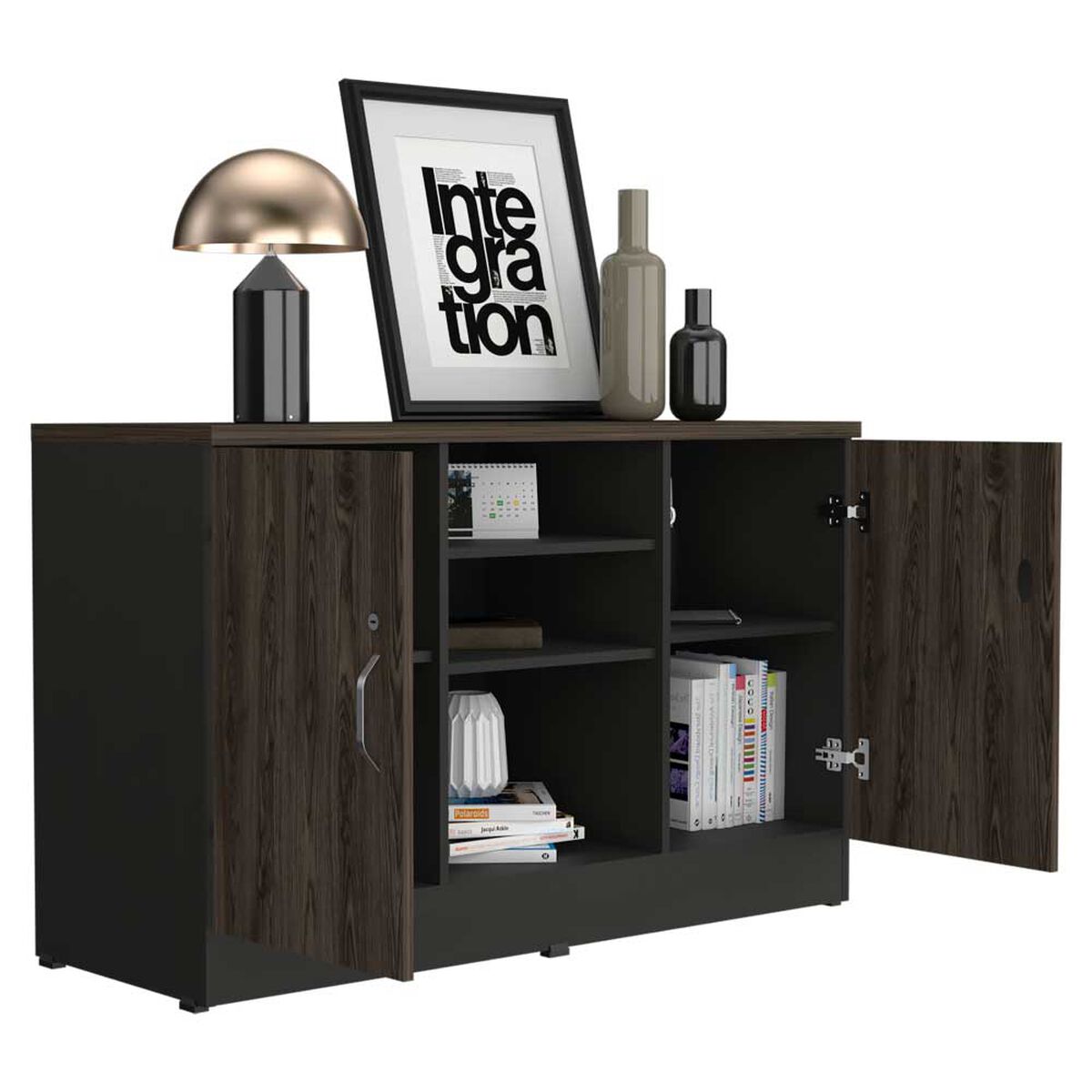 Gabinete TuHome Home Office Negro Soft Co&ntilde;ac