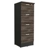 Mueble Archivador TuHome Home Office 1 Puerta 4 Cajones Negro Soft Coñac