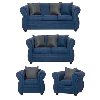 Imagen 1 del producto Juego de Living Black Factory Emili 7 Cuerpos Azul