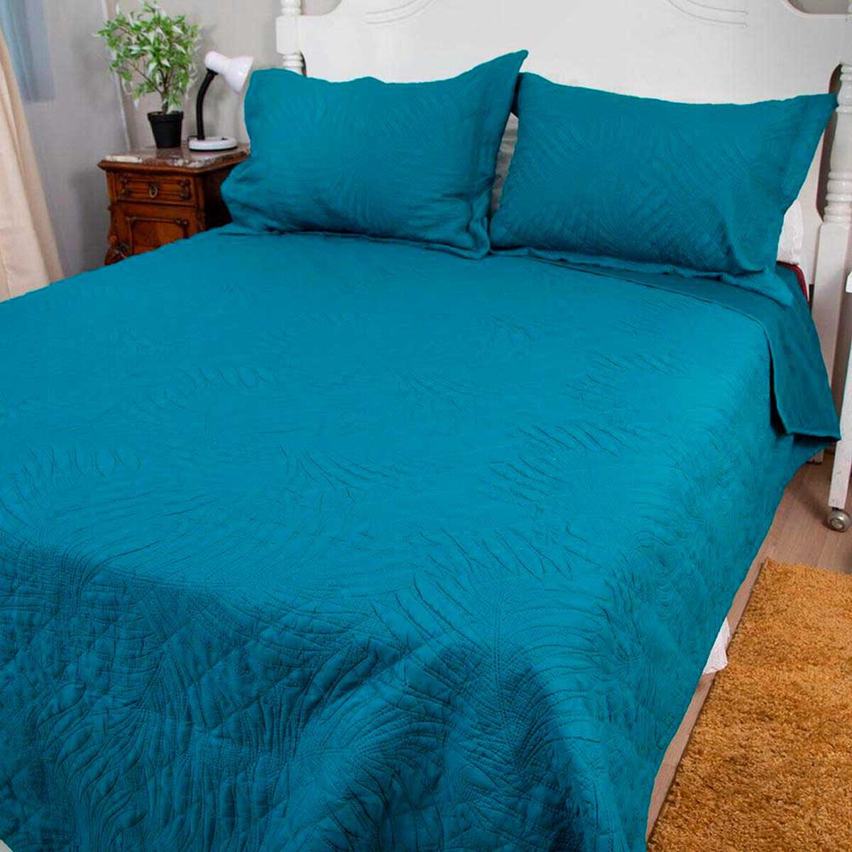 Quilt Doral 2 Plazas Azul Marino Bubbly