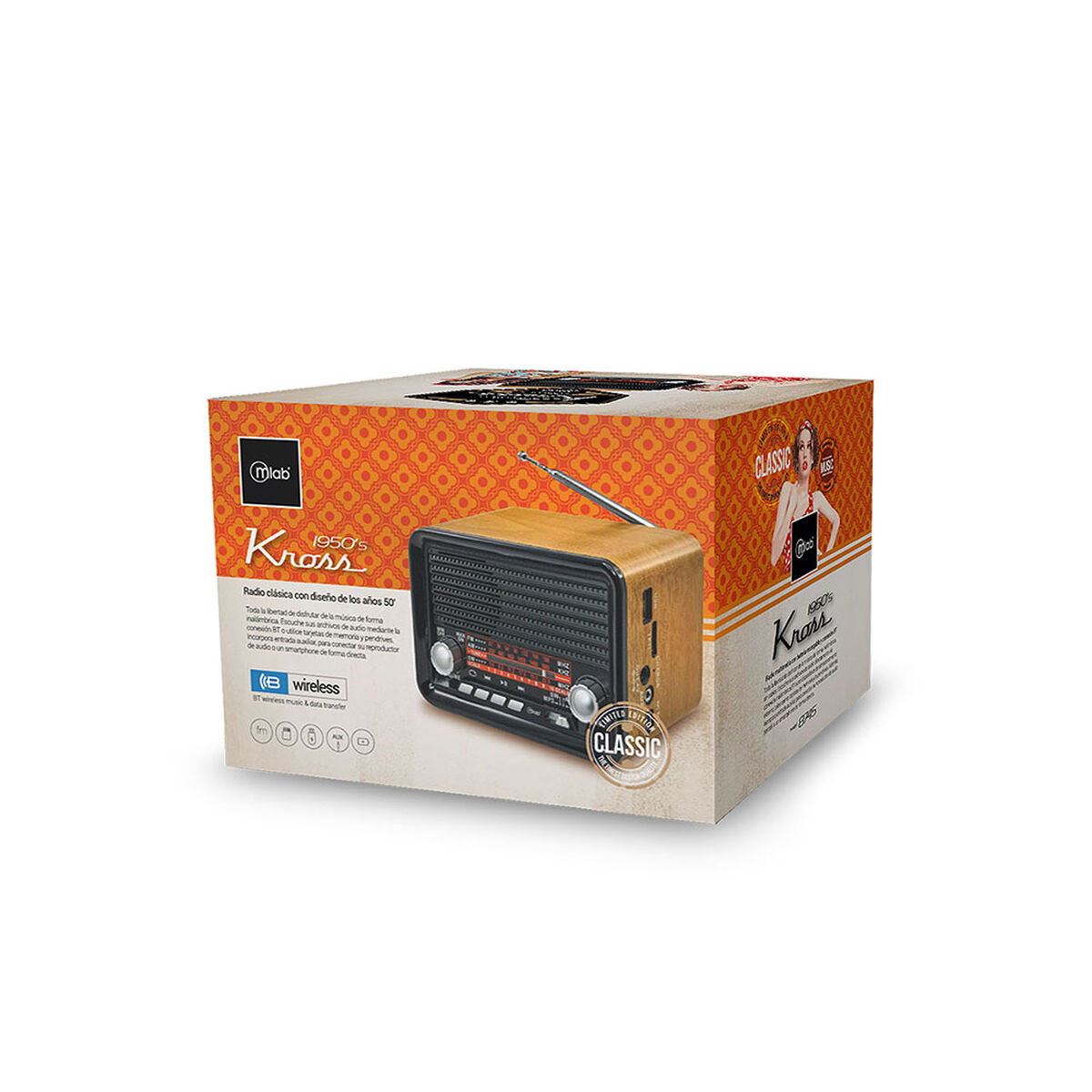 Radio Portátil Mlab Kross 1950's 8745 