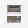 Cama Europea Rosen 1,5 Plazas New style 6 + Respaldo Ferrera Gris