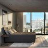 Cama Europea Flex Base Dividida King Black + Respaldo Design Gris + 2 Veladores Rover