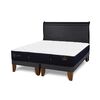 Cama Europea CIC Base Dividida 2 Plazas Premium + Respaldo Miro Negro
