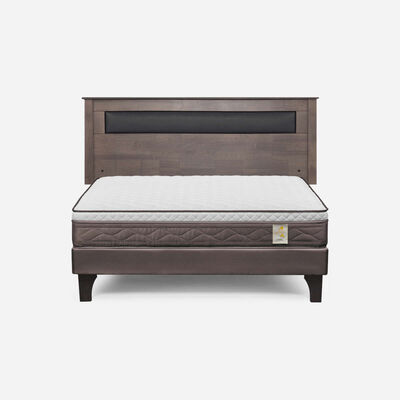 Combo Cama Europea Rosen 2 Plazas New Style 4 Plus BN + Respaldo Ferrara