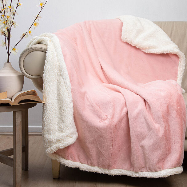 Manta de Poliéster Doral 127 x 152 cm Fluffy Rosa