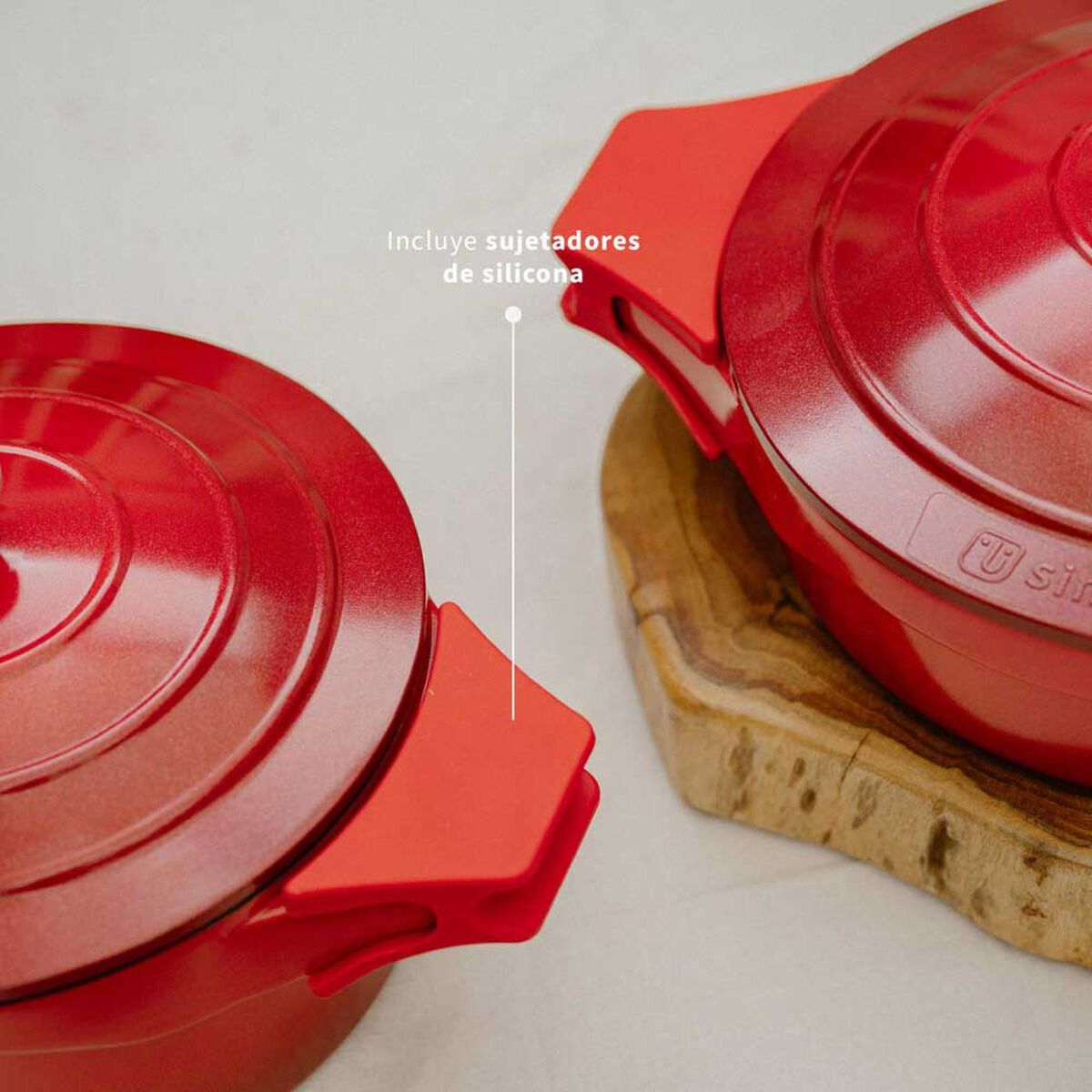 Olla Antiadherente Aluminio Fundido Simplit Toulouse 24 cm Rojo